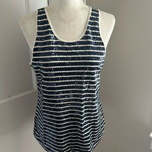 NWT Ralph Lauren Striped Sequin Tank Top Sz. Large